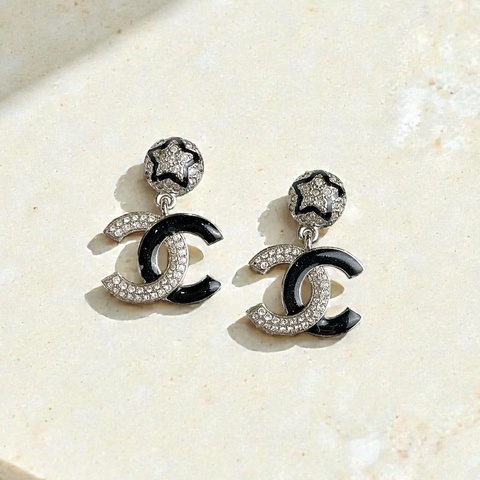 莉亞精品♡Chanel 星星雙C雙色耳針 二手