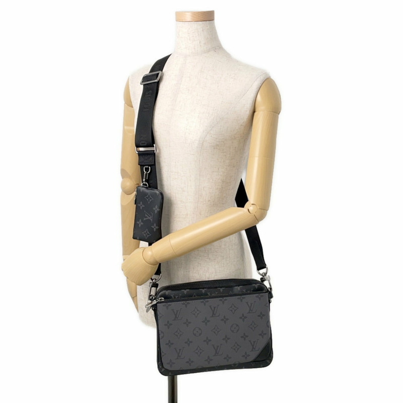 路易威登 Monogram Eclipse Reverse Trio 肩背包 M69443 黑色-3