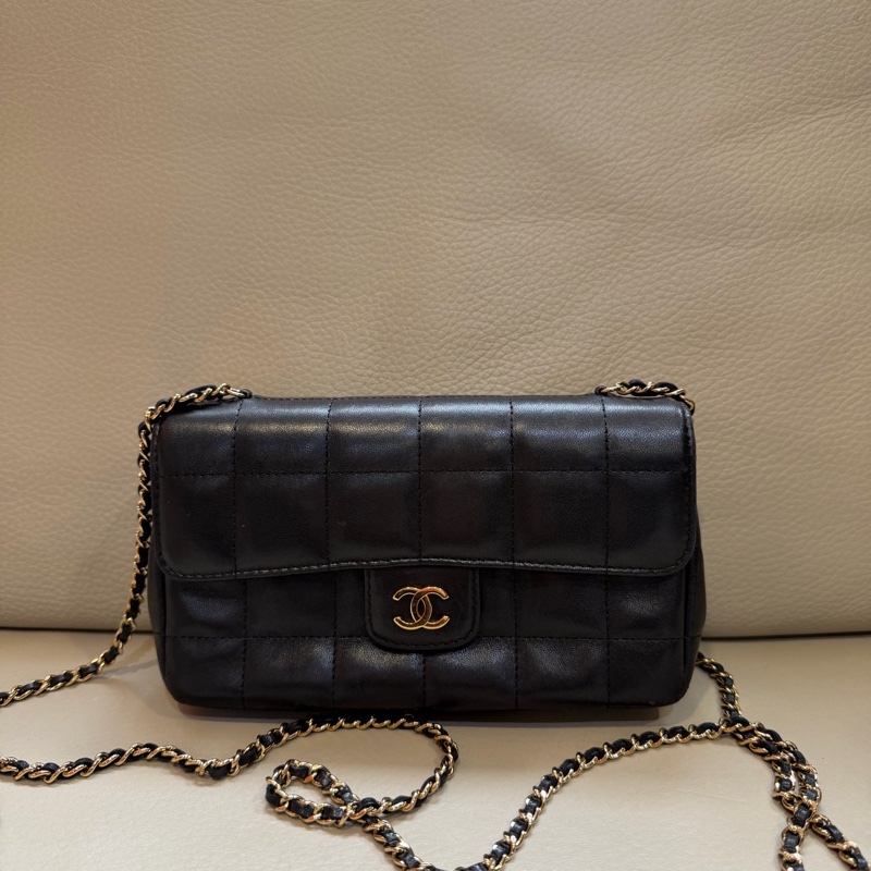 Chanel • 經典黑金羊皮冰格 Cf Mini-3