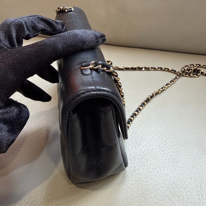 Chanel • 經典黑金羊皮冰格 Cf Mini-4