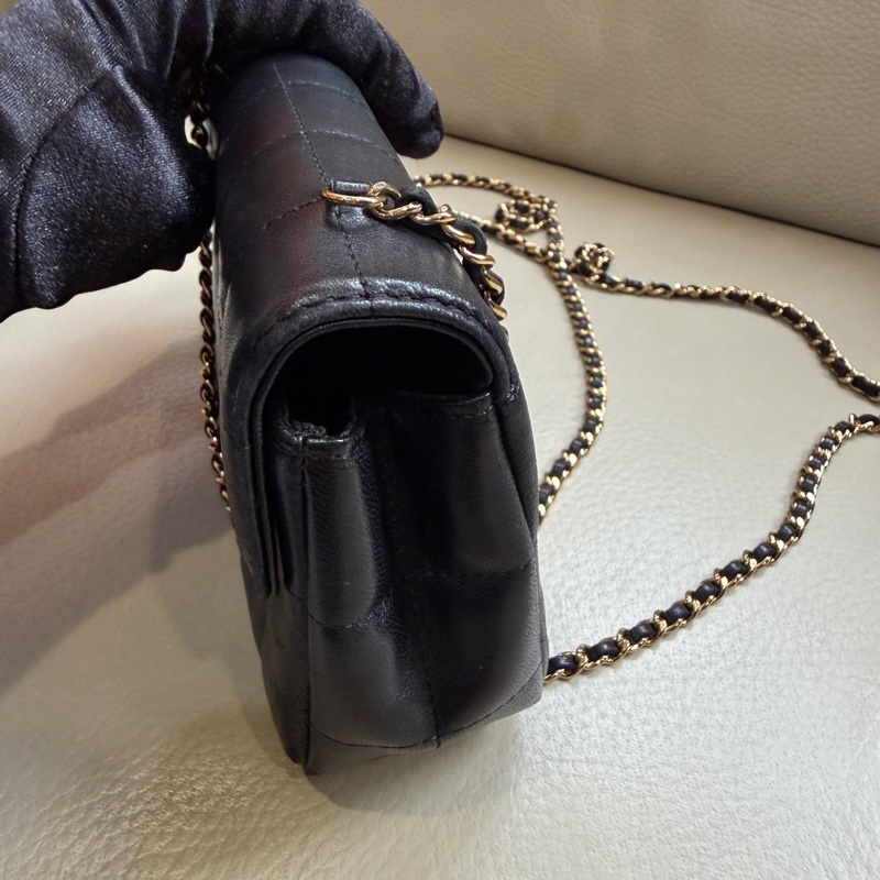 Chanel • 經典黑金羊皮冰格 Cf Mini-5