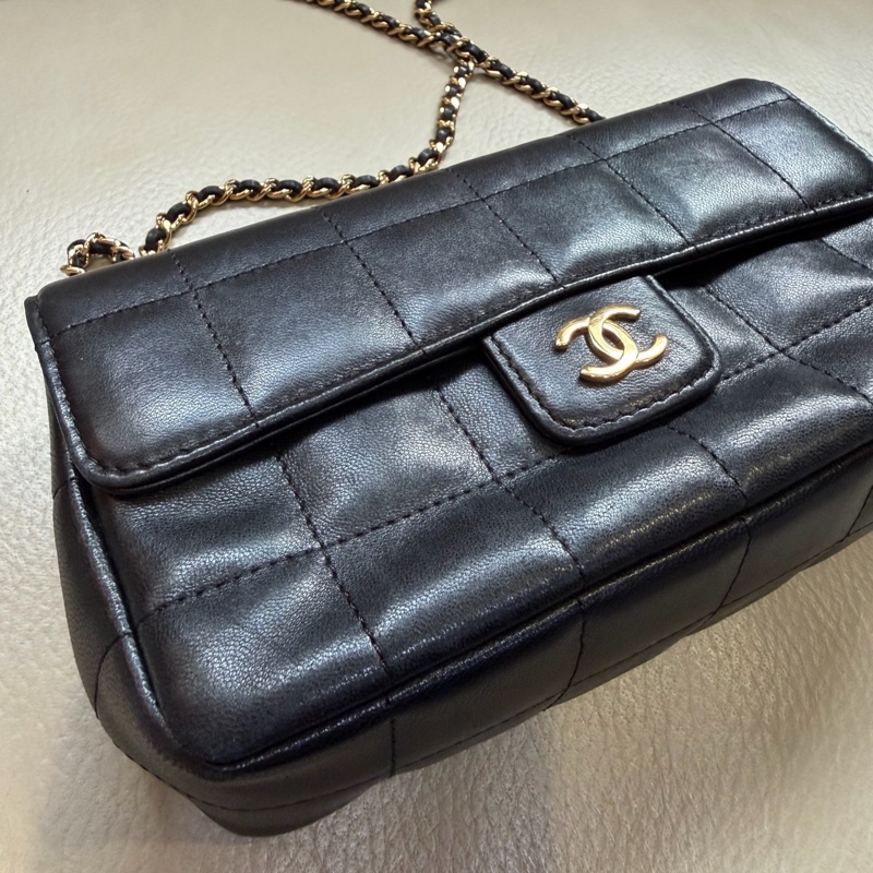 Chanel • 經典黑金羊皮冰格 Cf Mini-6