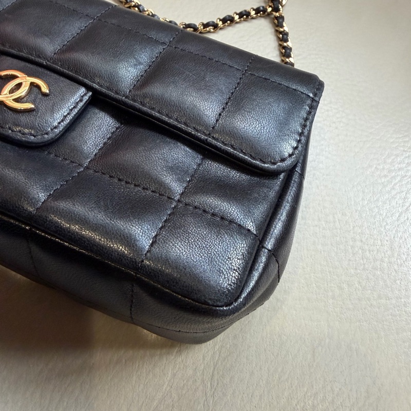 Chanel • 經典黑金羊皮冰格 Cf Mini-7