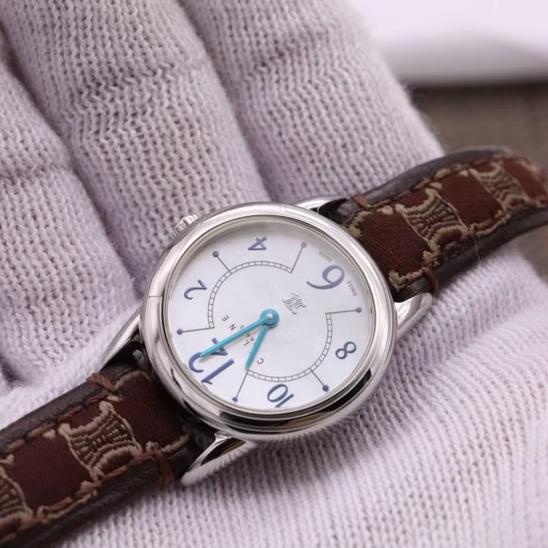 【LA LUNE】稀有Celine凱旋門老花酒紅手錶 絕版古董錶 二手女裝腕錶 中古錶-5