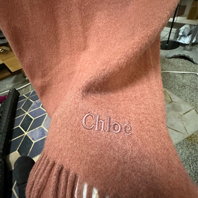 Chloe 寇伊 粉色羊毛圍巾-2