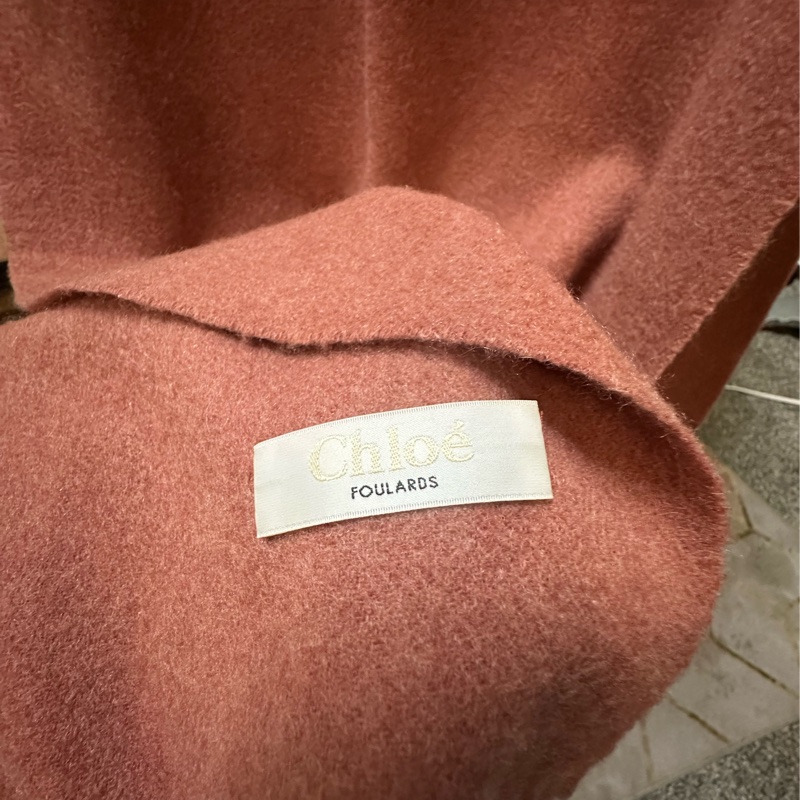 Chloe 寇伊 粉色羊毛圍巾-3
