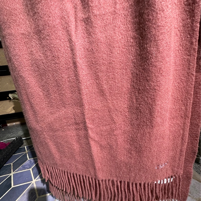 Chloe 寇伊 粉色羊毛圍巾-4