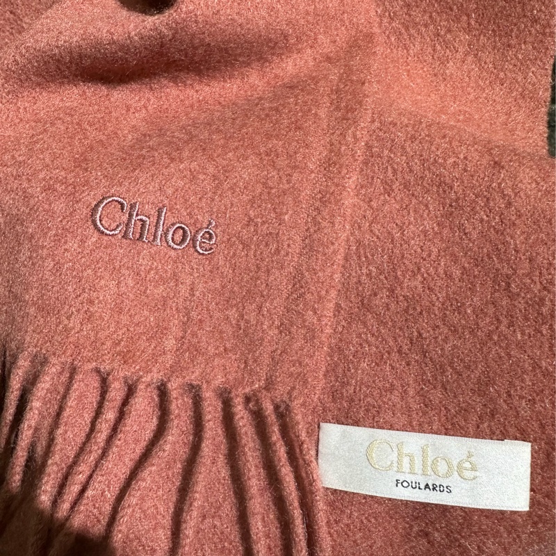 Chloe 寇伊 粉色羊毛圍巾-11