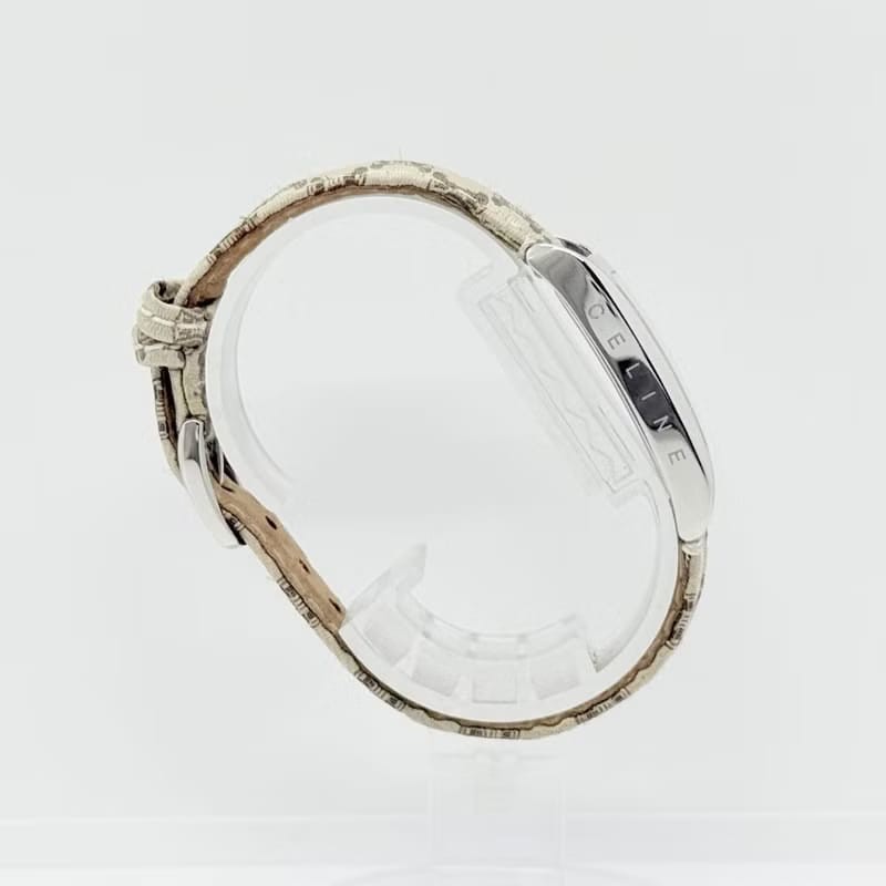 【LA LUNE】稀有 Celine凱旋門老花米白色手錶 古董錶 二手女裝腕錶 中古錶-5