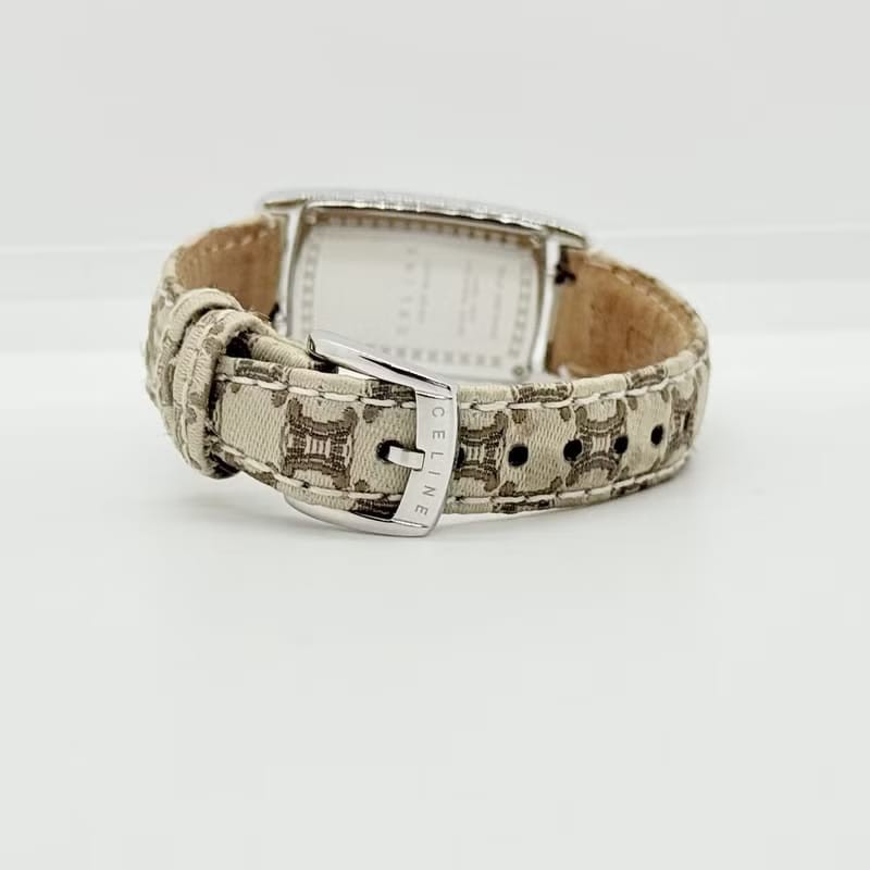 【LA LUNE】稀有 Celine凱旋門老花米白色手錶 古董錶 二手女裝腕錶 中古錶-7