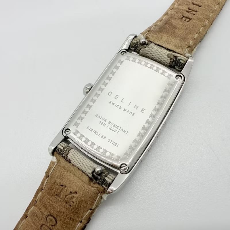 【LA LUNE】稀有 Celine凱旋門老花米白色手錶 古董錶 二手女裝腕錶 中古錶-8