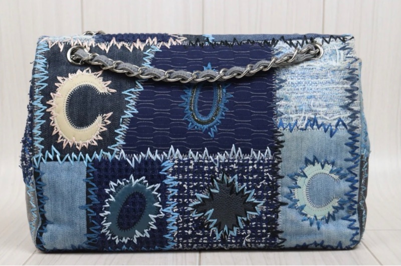「JL精品代購」9新 Chanel 香奈兒 牛仔拼接 jumbo-4