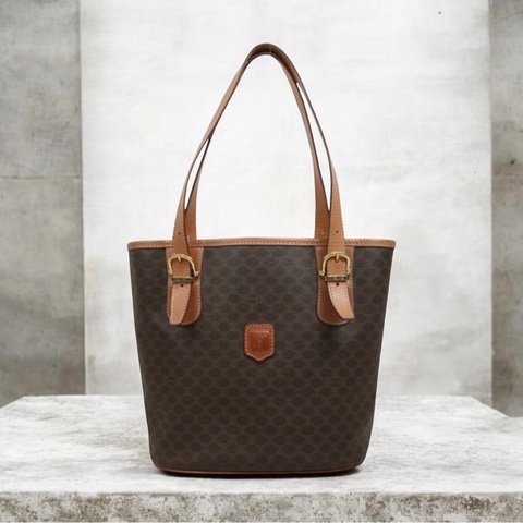 「JL精品代購」9新 Celine 老花水桶托特菜籃子