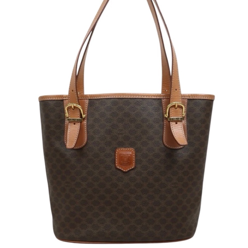 「JL精品代購」9新 Celine 老花水桶托特菜籃子-2