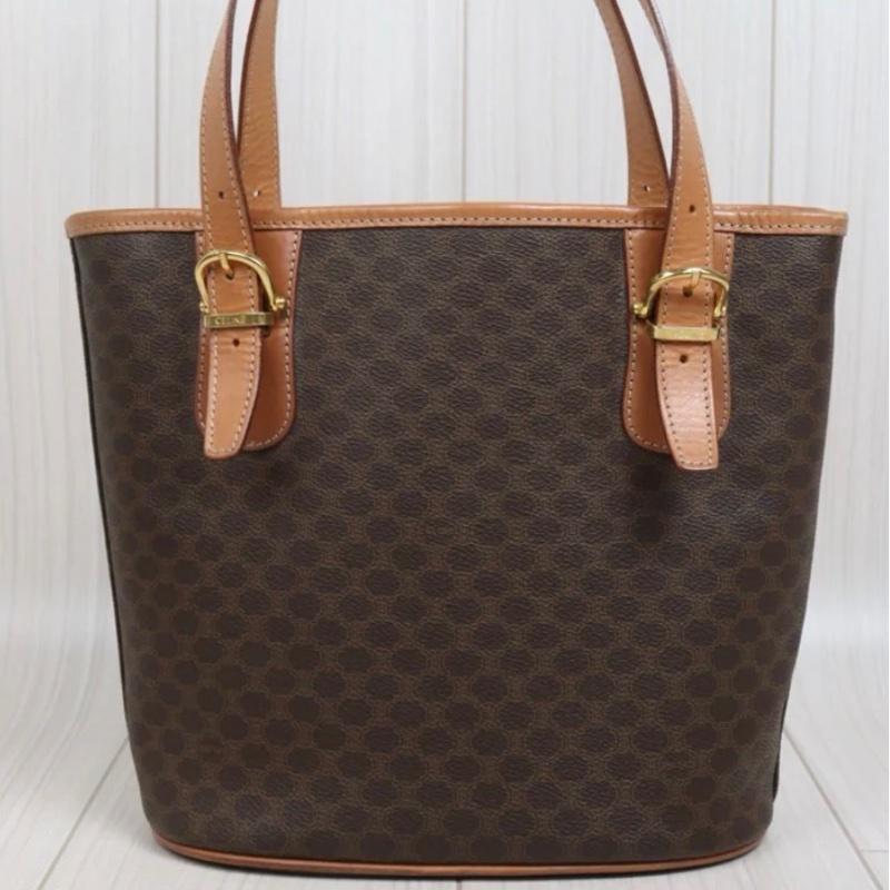 「JL精品代購」9新 Celine 老花水桶托特菜籃子-3