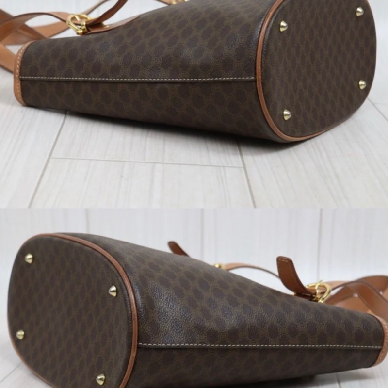 「JL精品代購」9新 Celine 老花水桶托特菜籃子-8