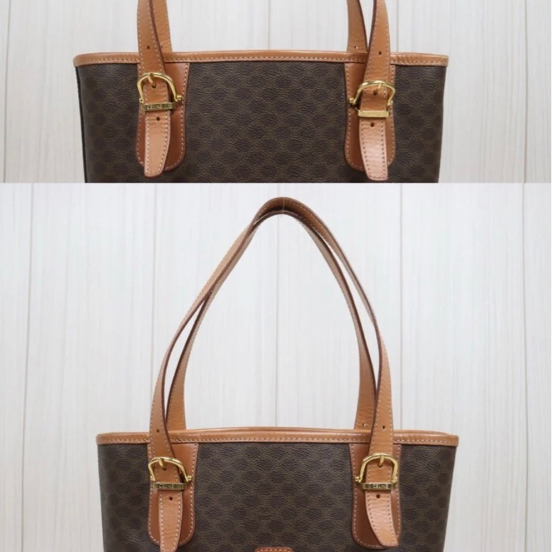 「JL精品代購」9新 Celine 老花水桶托特菜籃子-10