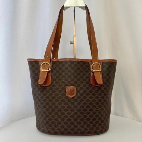 「JL精品代購」98新 Celine 老花水桶托特菜籃子