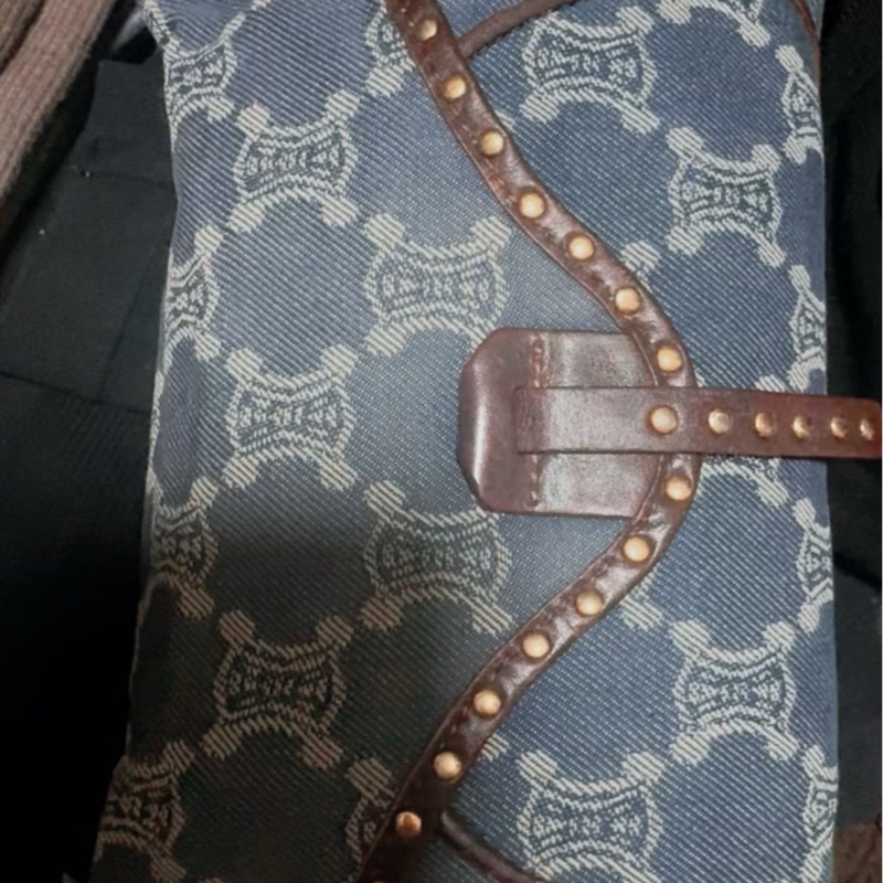 【95新 ✨ 全網最低價!】Celine 中古老花 腋下 單寧牛仔-1