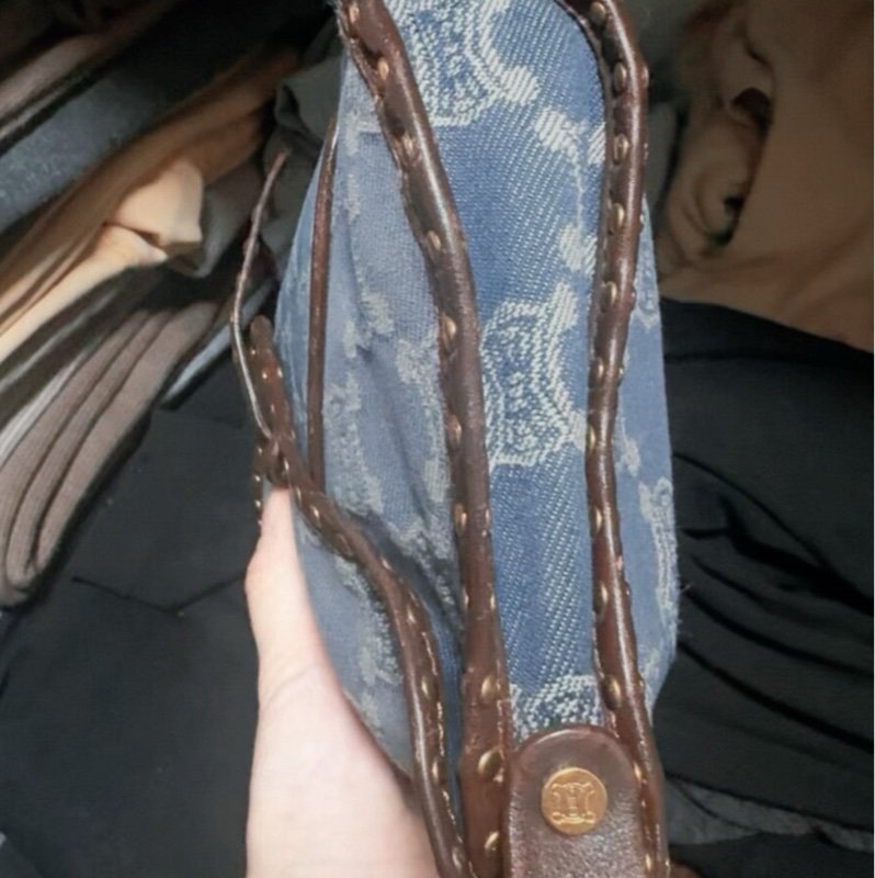 【95新 ✨ 全網最低價!】Celine 中古老花 腋下 單寧牛仔-2