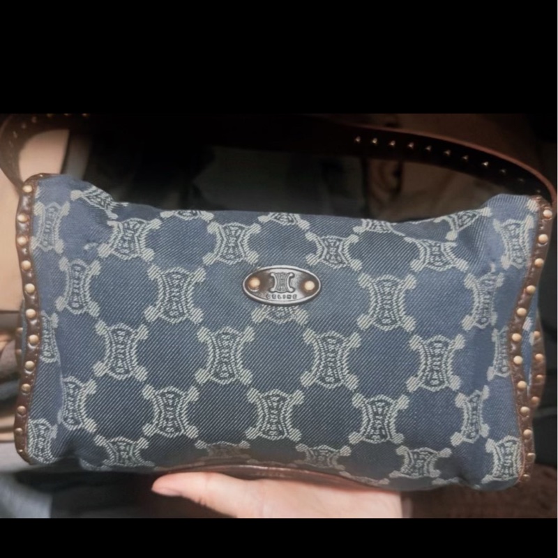 【95新 ✨ 全網最低價!】Celine 中古老花 腋下 單寧牛仔-4