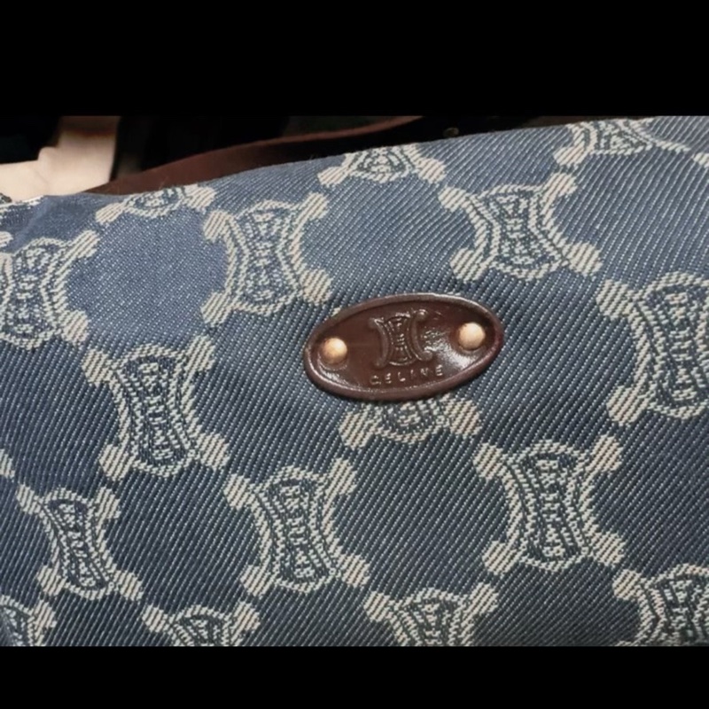 【95新 ✨ 全網最低價!】Celine 中古老花 腋下 單寧牛仔-5