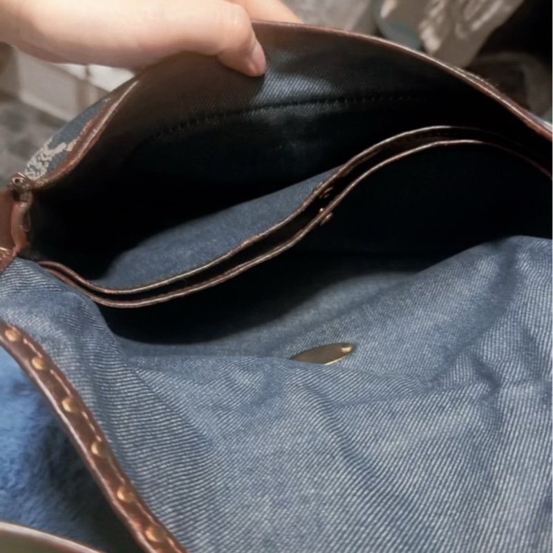 【95新 ✨ 全網最低價!】Celine 中古老花 腋下 單寧牛仔-7