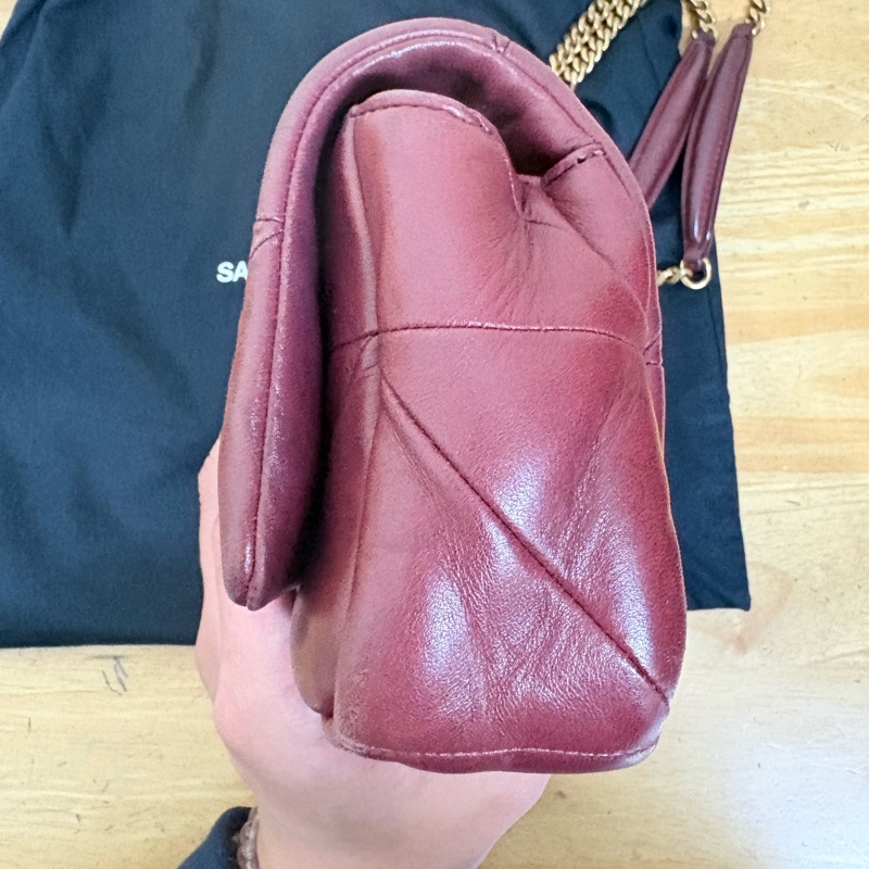 YSL Jamie 19cm 酒紅色 肩背斜背包-11