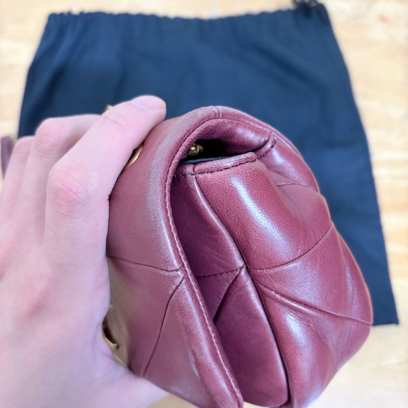 YSL Jamie 19cm 酒紅色 肩背斜背包-16