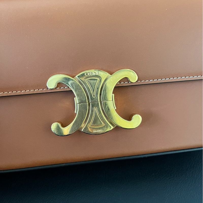 【95新 ✨ 全網最低價！】Celine 凱旋門Teen 腋下包焦糖色 經典保值款-8