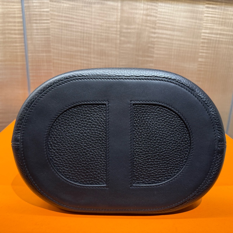 Hermes 閒置98新 （2023年12月購入 B刻）IN THE LOOP23 黑色豬鼻銀扣菜籃子-12
