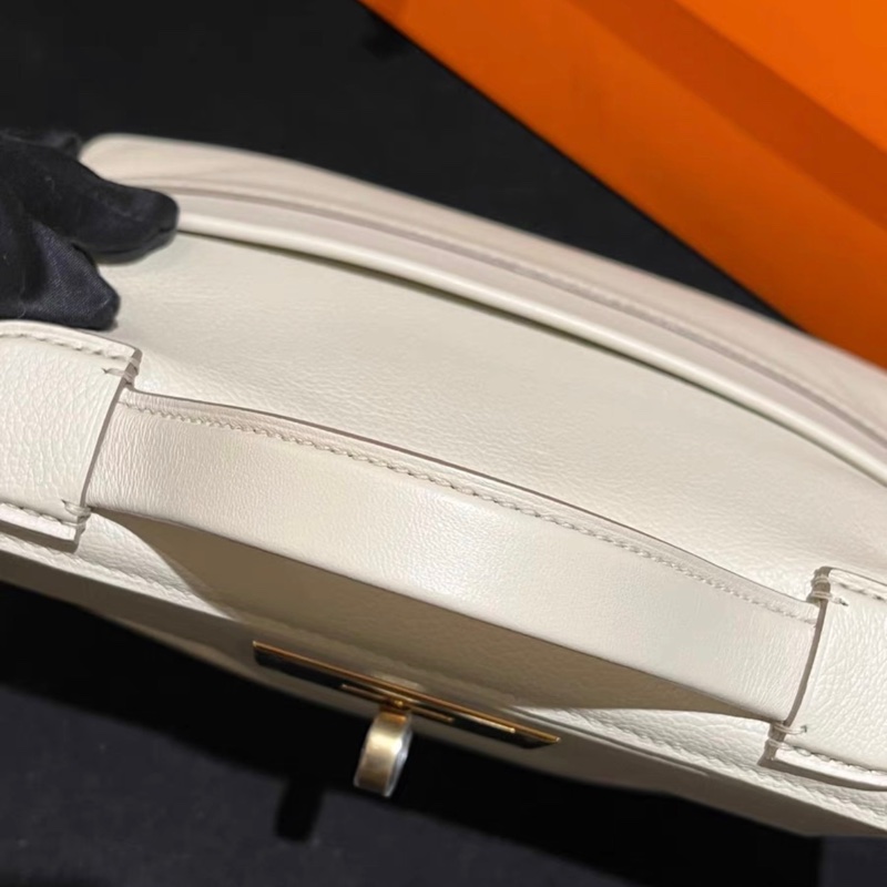 ✨拍前請先查詢貨存✨ 愛馬仕2424 mini 冰川白金扣，閒置B刻淡金扣-2