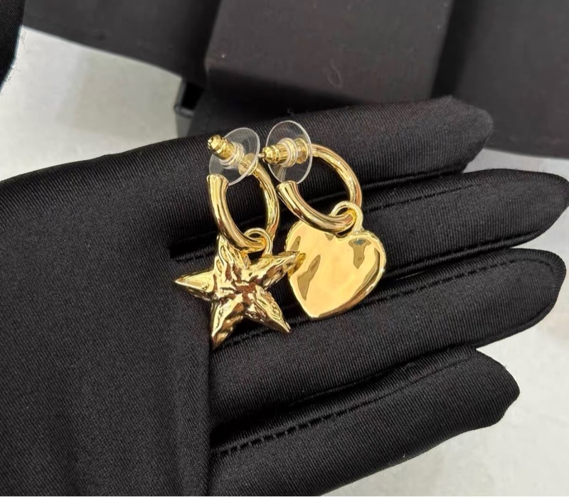 【98新 ✨ 全網最低價！】Chanel香奈兒 24p 金色 熔岩質感 耳環 ab款 帶盒（下單前先詢問庫存❗️）-5