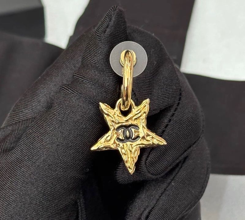 【98新 ✨ 全網最低價！】Chanel香奈兒 24p 金色 熔岩質感 耳環 ab款 帶盒（下單前先詢問庫存❗️）-6