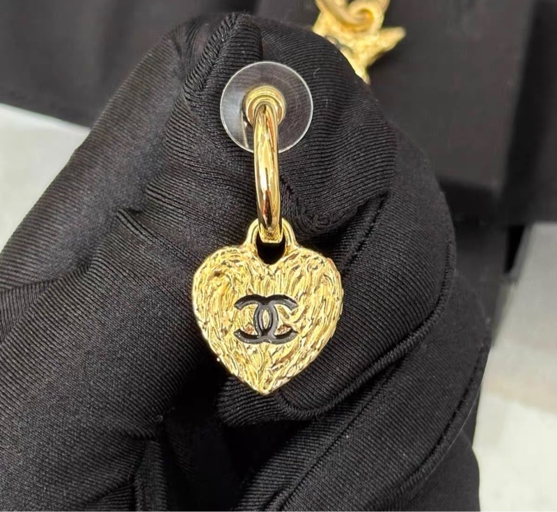 【98新 ✨ 全網最低價！】Chanel香奈兒 24p 金色 熔岩質感 耳環 ab款 帶盒（下單前先詢問庫存❗️）-7