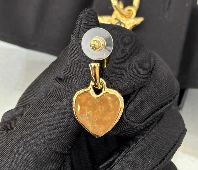 【98新 ✨ 全網最低價！】Chanel香奈兒 24p 金色 熔岩質感 耳環 ab款 帶盒（下單前先詢問庫存❗️）-8