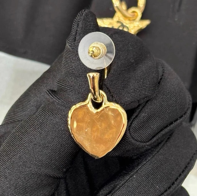 【98新 ✨ 全網最低價！】Chanel香奈兒 24p 金色 熔岩質感 耳環 ab款 帶盒（下單前先詢問庫存❗️）-9