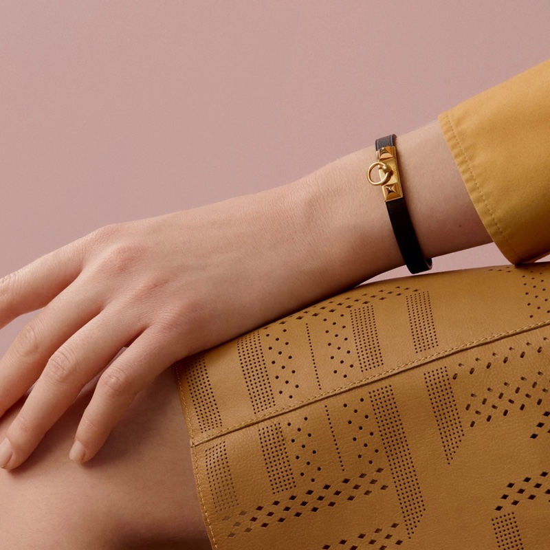 Hermes 98新 閒置 RIVALE MINI手環/金色-0