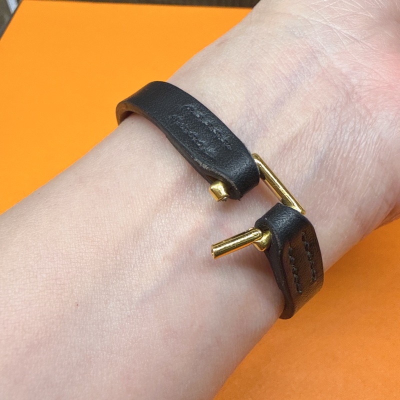 Hermes 98新 閒置 RIVALE MINI手環/金色-3