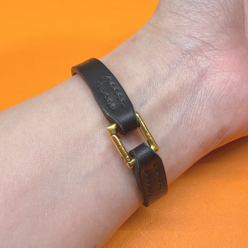 Hermes 98新 閒置 RIVALE MINI手環/金色-4