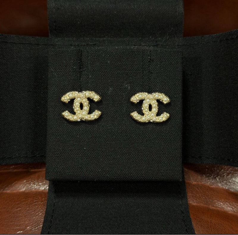 【大全套有購證✨經典保值❗️全網最低價】Chanel珍珠水鑽雙C耳釘/耳環 淡金色-2