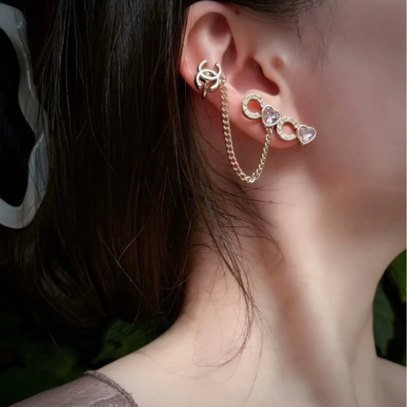 【絕版罕見❤️全新有盒✨全網最低價】Chanel水晶之戀系列不對稱愛心耳釘|耳夾|耳環-1