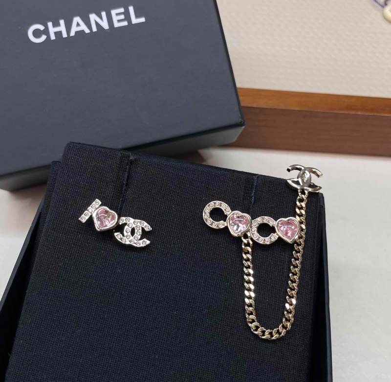【絕版罕見❤️全新有盒✨全網最低價】Chanel水晶之戀系列不對稱愛心耳釘|耳夾|耳環-2