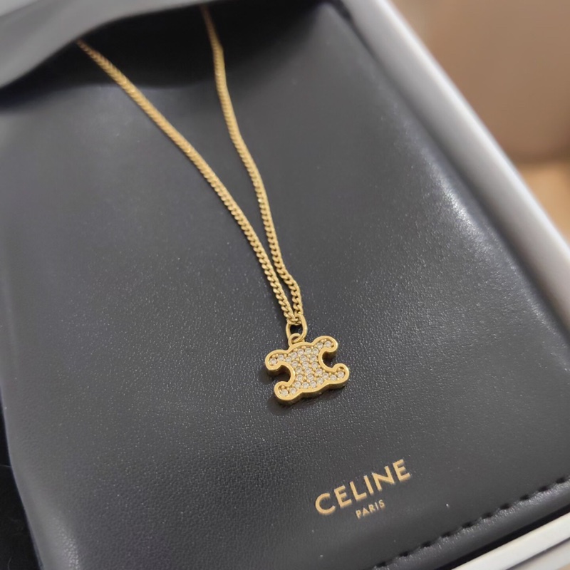 【平替小香風🥰性價比高✨全網最低價】Celine凱旋門滿鑽項鍊 金色 鏈長40cm-2
