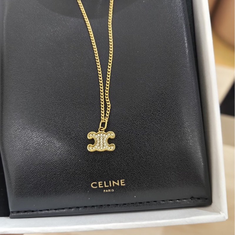 【平替小香風🥰性價比高✨全網最低價】Celine凱旋門滿鑽項鍊 金色 鏈長40cm-3