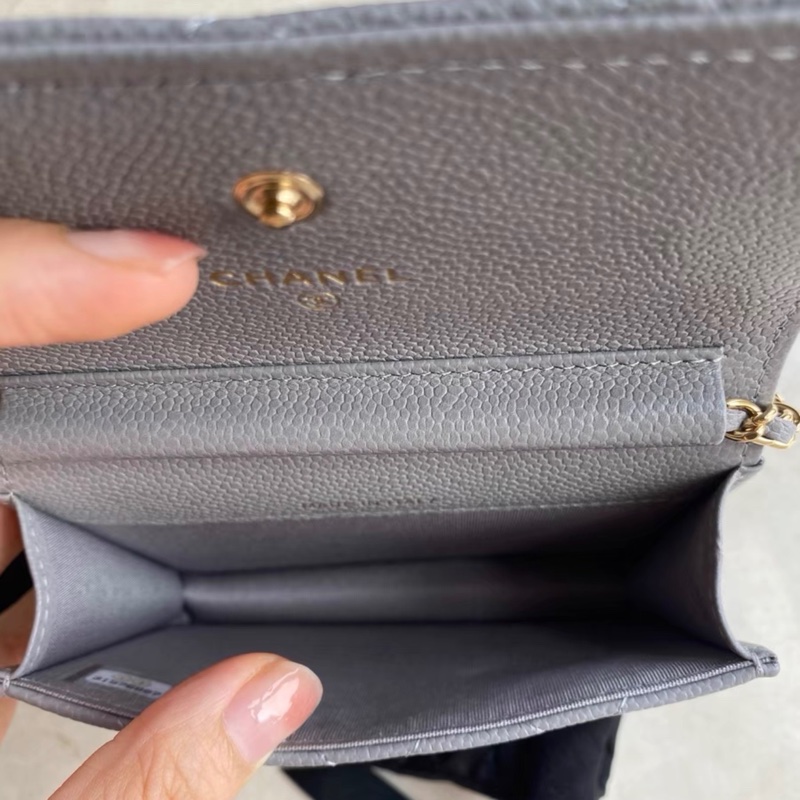 【全新✨ 全網最低價！】Chanel 鏈條woc腰包 灰色荔枝皮 有塵袋/身份卡 （下單前先詢問庫存❗️）-8