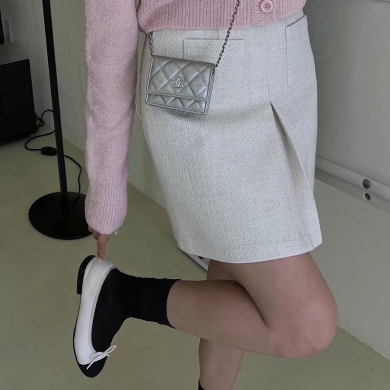 【又甜又酷😎全網最低價】Chanel mini woc 銀色 鏈條卡包｜零錢包｜小廢包｜包掛-1