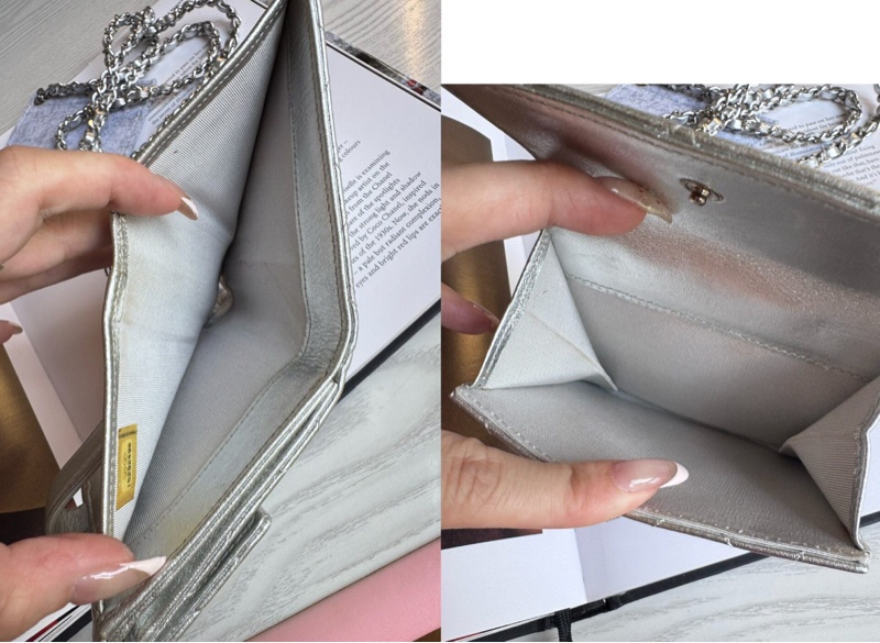 【又甜又酷😎全網最低價】Chanel mini woc 銀色 鏈條卡包｜零錢包｜小廢包｜包掛-7