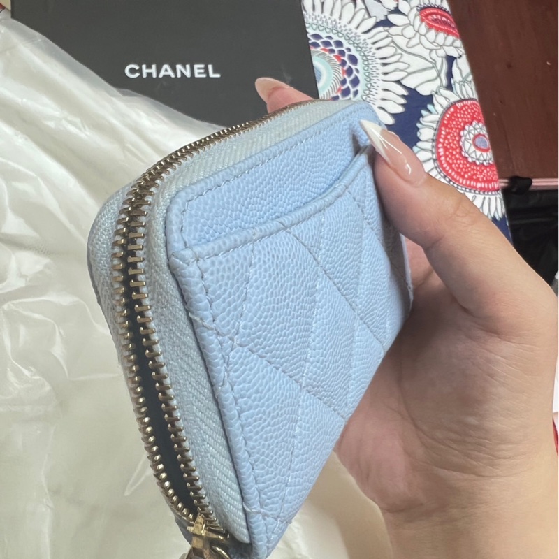 香奈兒 包包藍零錢包-8