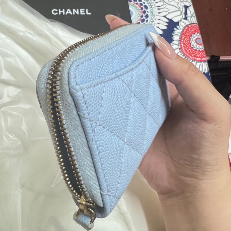 香奈兒 包包藍零錢包-10